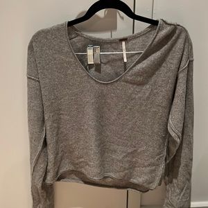 FREE PEOPLE Scoop Neck Sweater - grey size small